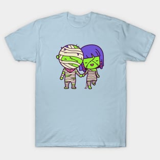 Cute Kawaii Mummy Couple Cartoon T-Shirt
